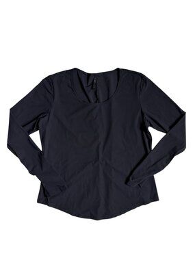 Porto Scoop Neck Long-Sleeve Top (Black) - Size 3